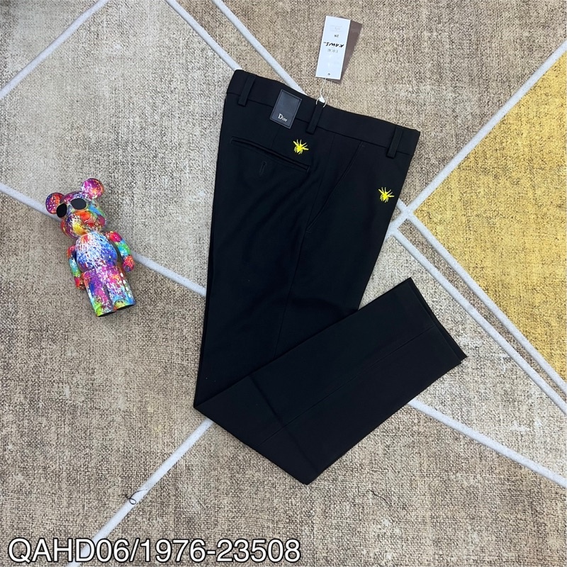 Quần âu nam ống côn hàn quốc cao cấp, Quần tây âu thêu logo phong cách trẻ