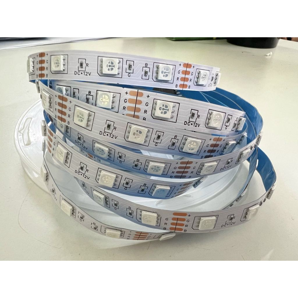 {TOSPINO} Led dây dán 5050 RGB không phủ keo SILICON, keo dán 2 mặt tiện dụng dùng trang nội thất thiết kế thi công