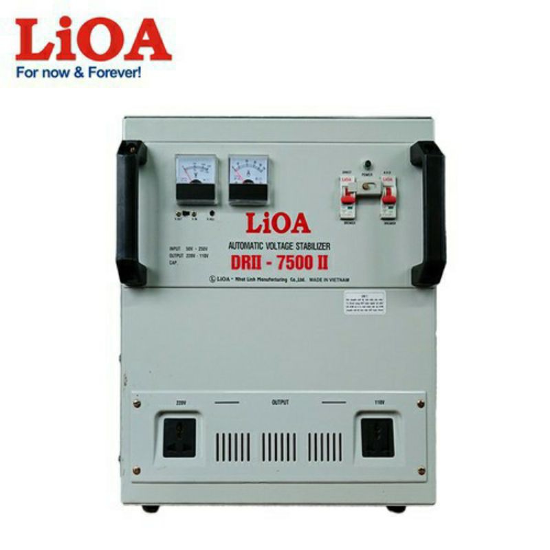 [SP CHÍNH HÃNG] Ổn áp 1 pha LIOA DRII 7500II 7.5 kvA dòng điện vào 50V - 250V