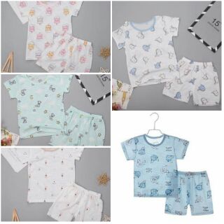 Bộ cộc tay chất liệu cotton tre cho bé 10-22kg