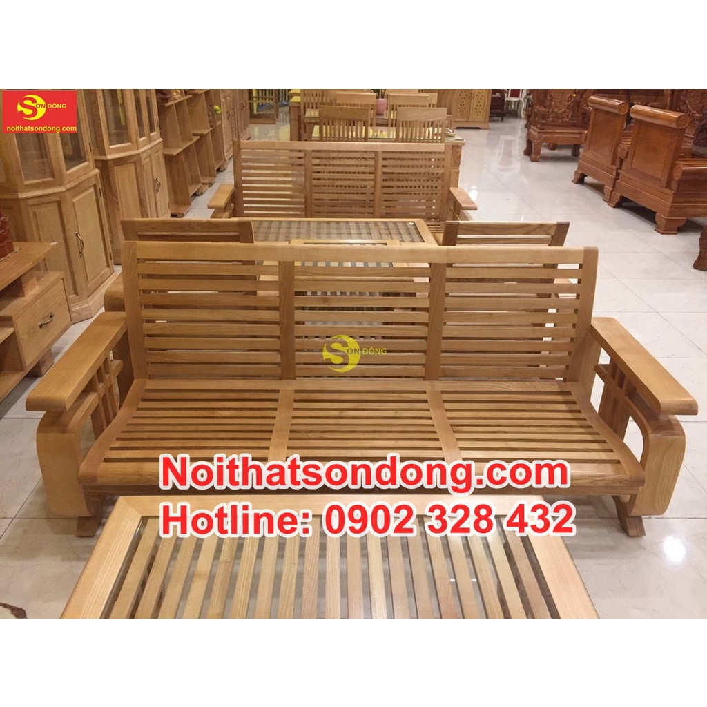 Bàn ghế gỗ sồi | sofa tay vuông lớn – LCMSF11