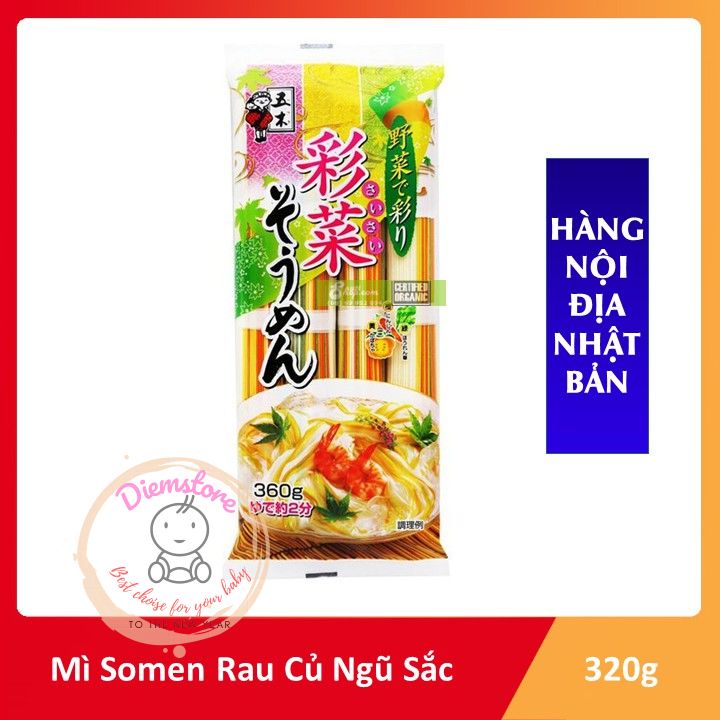 Mì Somen ngũ sắc rau củ Itsuki 320g/gói