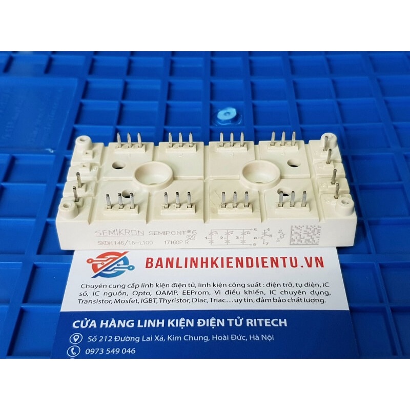 [ 1 chiếc ]SKDH 146/16-L100 140A 1600V Bộ chỉnh lưu một nửa điều khiển + phanh IGBT