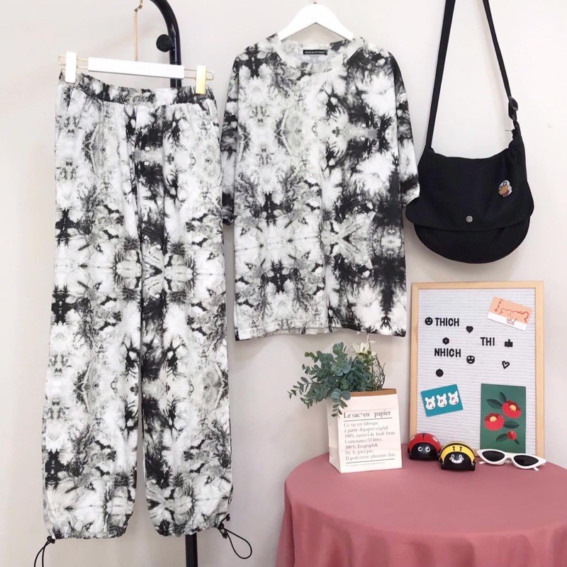 Cả Set Loang 3D OverTee+LongPant Ảnh Thật