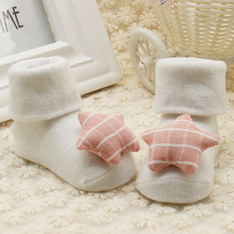 Vớ cotton giữ ấm phối họa tiết nổi độc đáo đáng yêu cho bé
