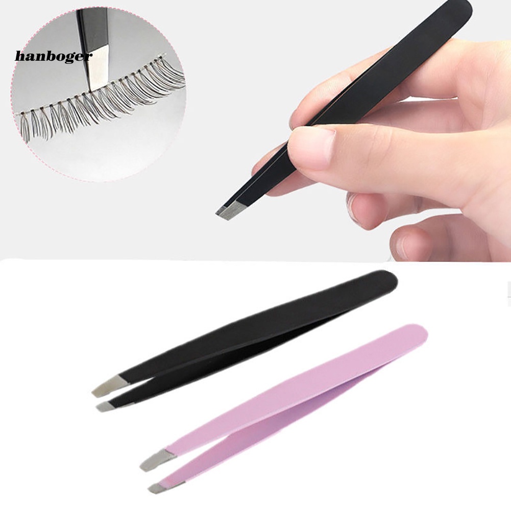 Nhíp nhổ lông mày đầu nghiên bằng thép không gỉ chuyên dụng