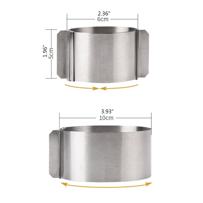 QQ Khuôn Làm Bánh Mousse Hình Tròn Bằng Thép Điều Chỉnh Được Tiện Lợi