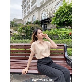Áo sơ mi cánh dơi tay ngắn Sleeve Shirt Nude Maxy Workshop