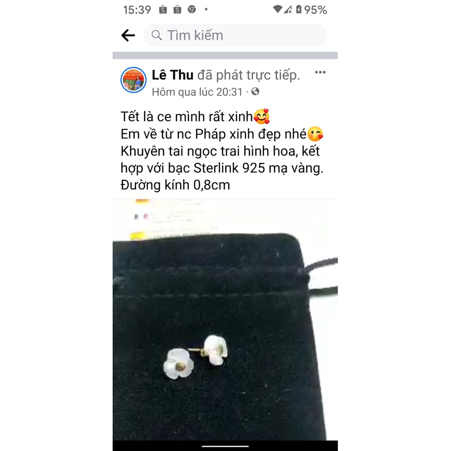 Khuyên tai hình hoa dịu dàng, thanh lịch