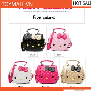 Túi da PU đeo chéo mini thiết kế hình mèo Hello Kitty đáng yêu
