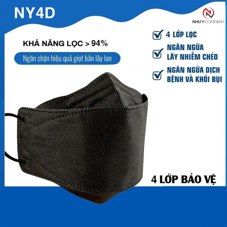 Khẩu trang 4 lớp KF94 lọc bụi mịn theo tiêu chuẩn Hàn Quốc