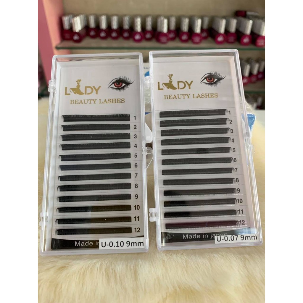 Mi Khay Lady Độ Cong D/U Volumn Classic Tạo Fan Nối Mi Đủ Các Độ Dày Chiều Dài - Lẻ 1 Khay