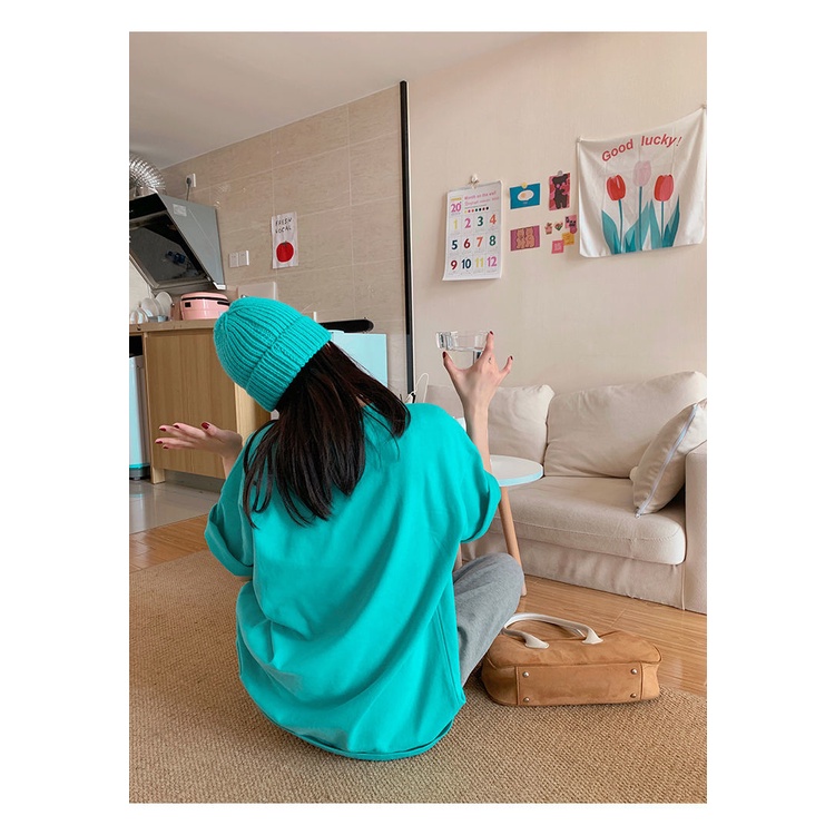 Áo thun ngắn tay cổ tròn dáng rộng thời trang dành cho nữ