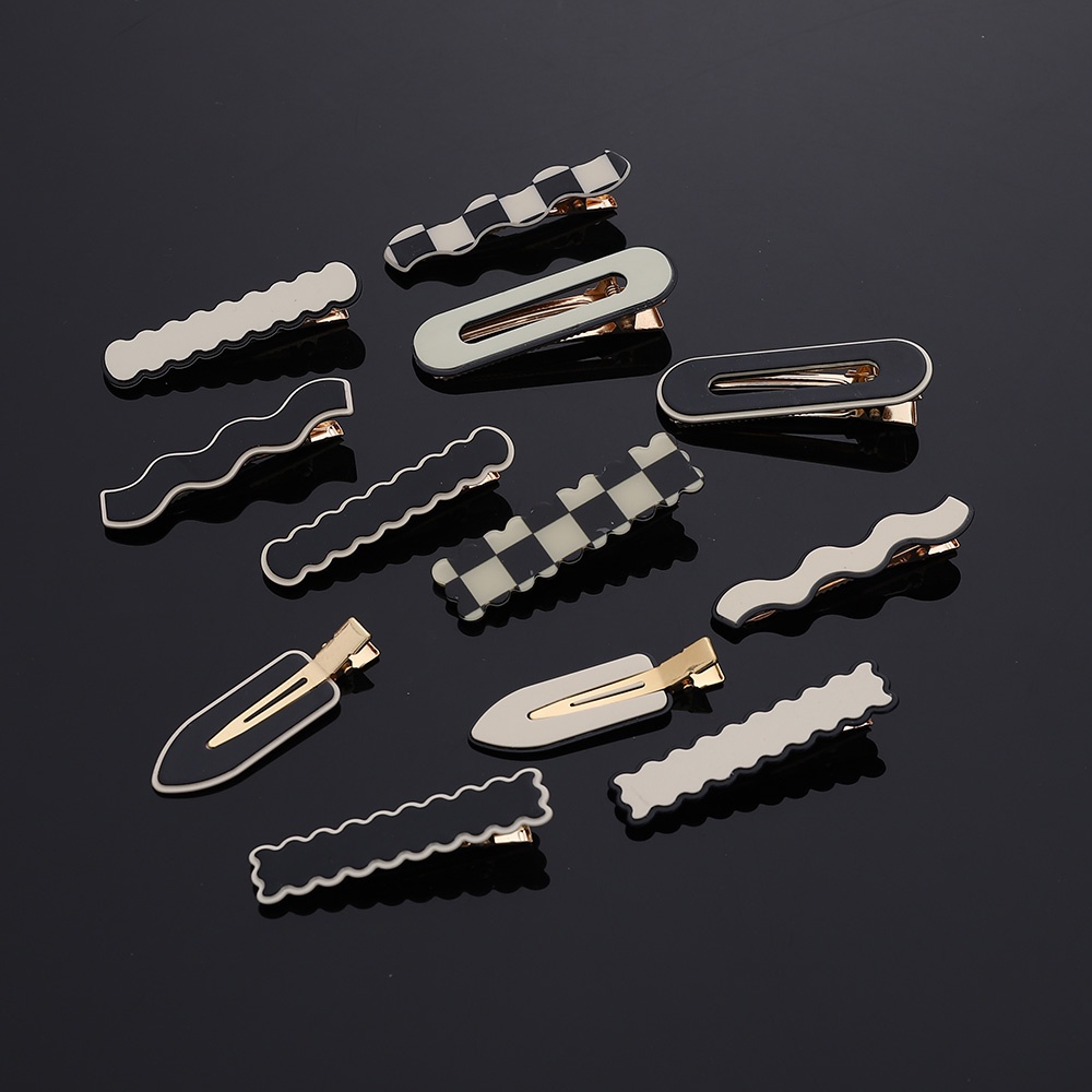 Kẹp Tóc Móng Vuốt Màu Trắng Đen Đơn Giản Thời Trang Cho Nữ