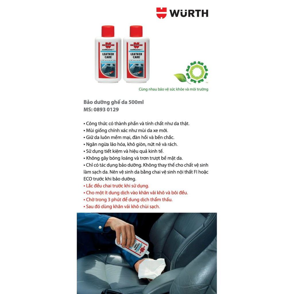 Dưỡng Da Cao Cấp Wurth 500ml ( Xuất xứ Germany)