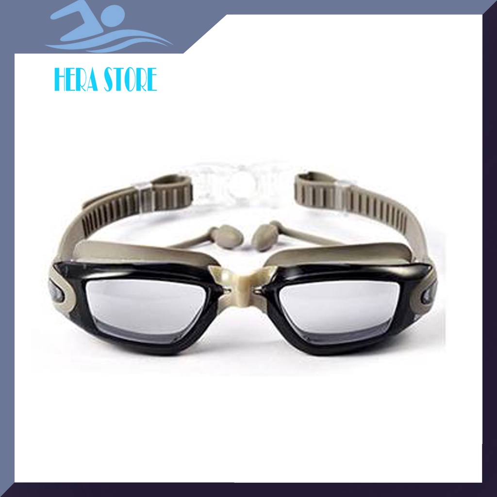 Combo kính bơi mắt kính trong, mũ bơi, kẹp mũi chống sặc, nút bịt tai STORE HERA KB03