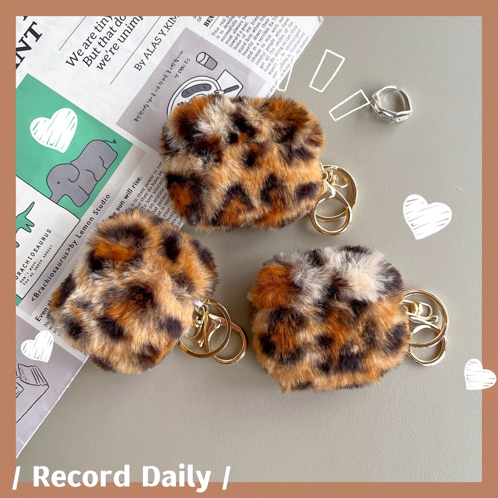 Vỏ Bảo Vệ Hộp Sạc Tai Nghe AirPods3 Gen AirPods3 2021 3 Họa Tiết Da Báo Bằng Lông Nhung Ốp