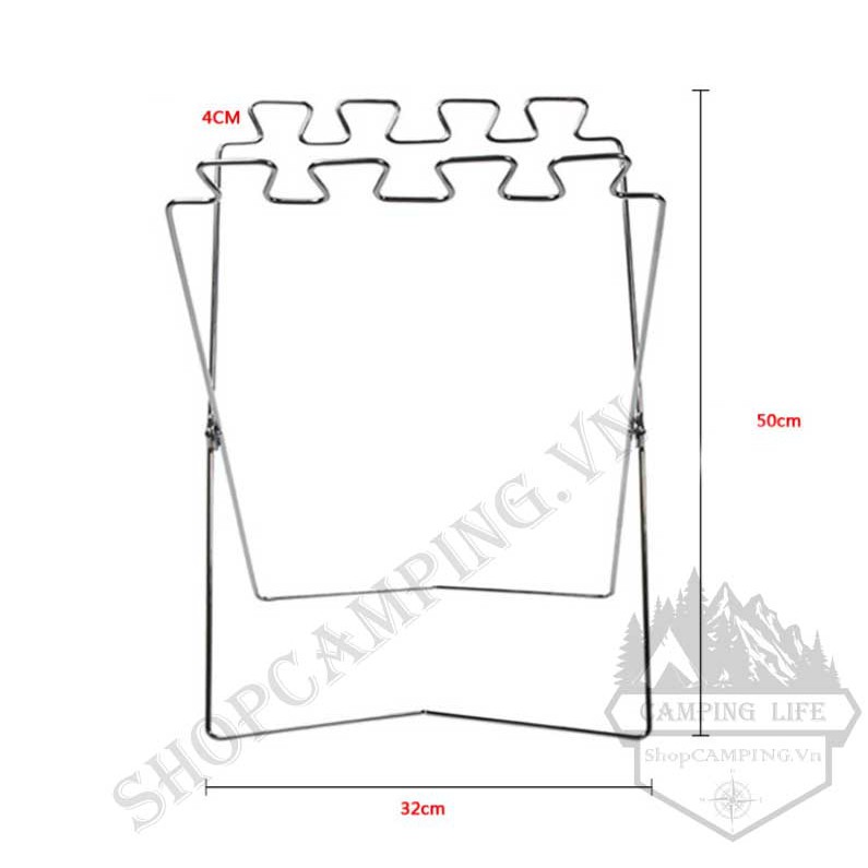 Giá treo túi đựng rác inox tiện dụng, khay treo túi rác du lịch, dã ngoại - Camping VietNam