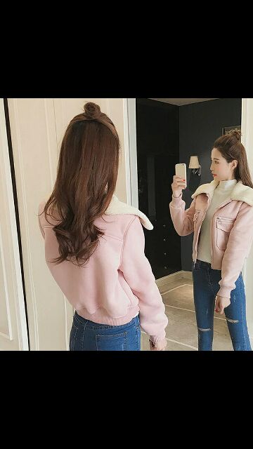 Áo da lộn lông cừu xinh