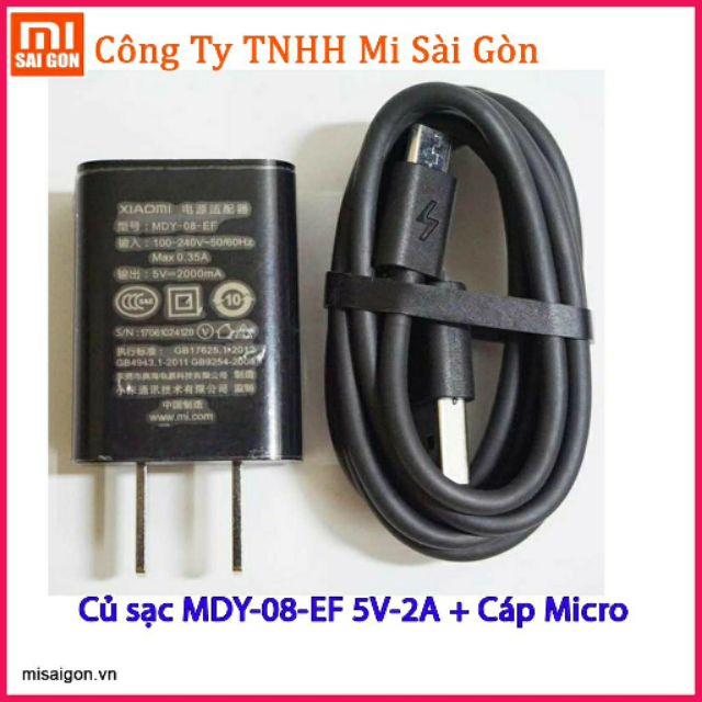 Bộ củ sạc MDY-08-EF (5V-2A) + Cáp