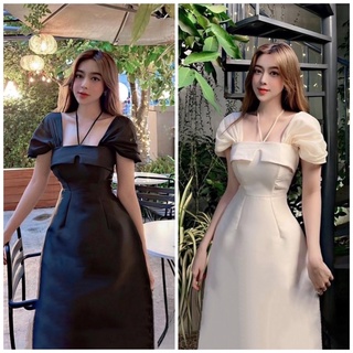 ĐẦM MIDI CỔ U DÂY YẾM