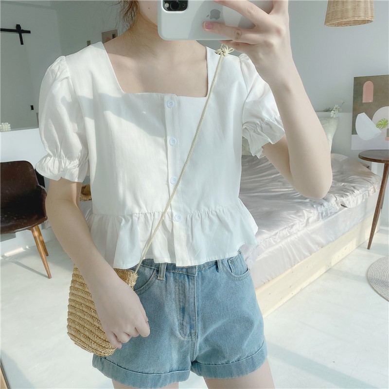 Áo croptop nữ, áo kiểu nữ croptop dáng babydoll | BigBuy360 - bigbuy360.vn