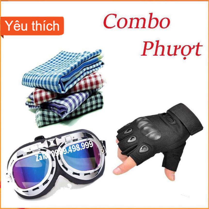 🔆 COMBO ĐI PHƯỢT 14 ( KHĂN RẰN NAM BỘ + KÍNH PHI CÔNG + GĂNG OAKLEY HỞ NGÓN )