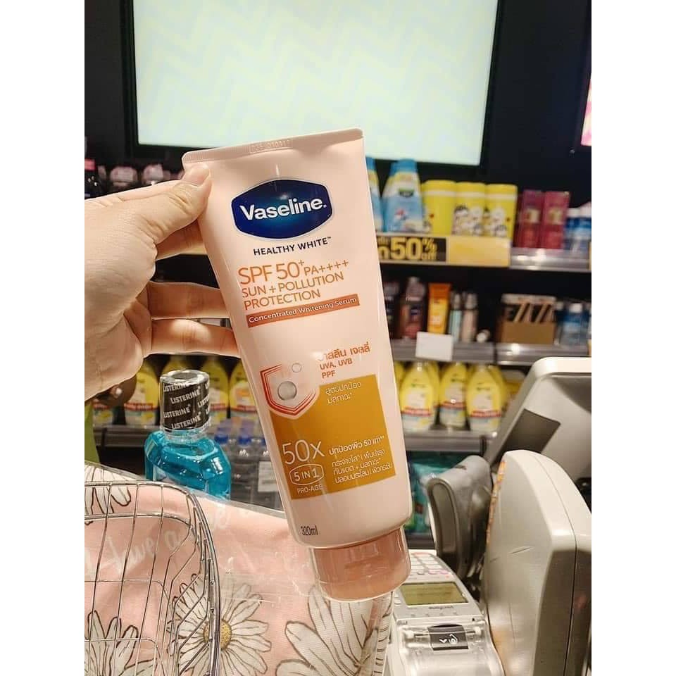 Kem dưỡng trắng da chống nắng Vaseline 50x SPF 50++ hàng mới từ Thái Lan