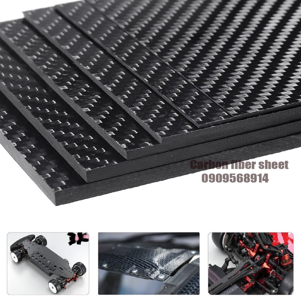 Carbon fiber dạng tấm 250x300mm chuyên dùng cho trang trí đồ chơi máy bay cano xe ô tô điều khiển