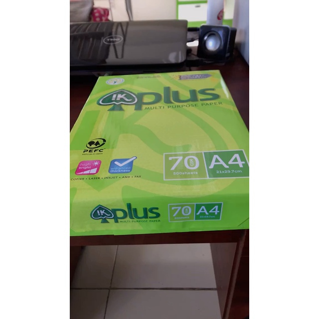 Giấy a4 Ik Plus  in đẹp, giấy mịn , trắng sáng định lượng 70gam 500 tờ