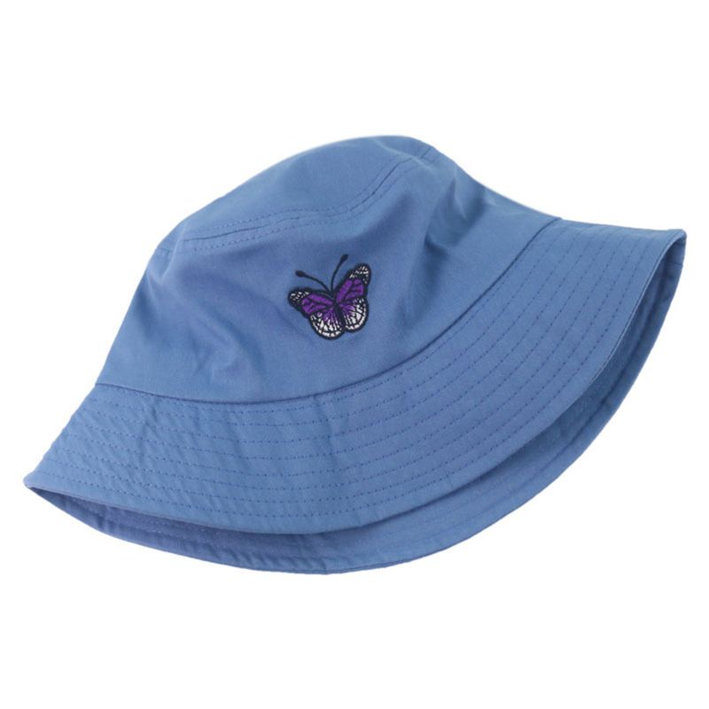 Mũ Bucket Thêu Hình Bướm Phong Cách Hip Hop Hàn Quốc Thời Trang Mùa Hè Cho Nam Và Nữ