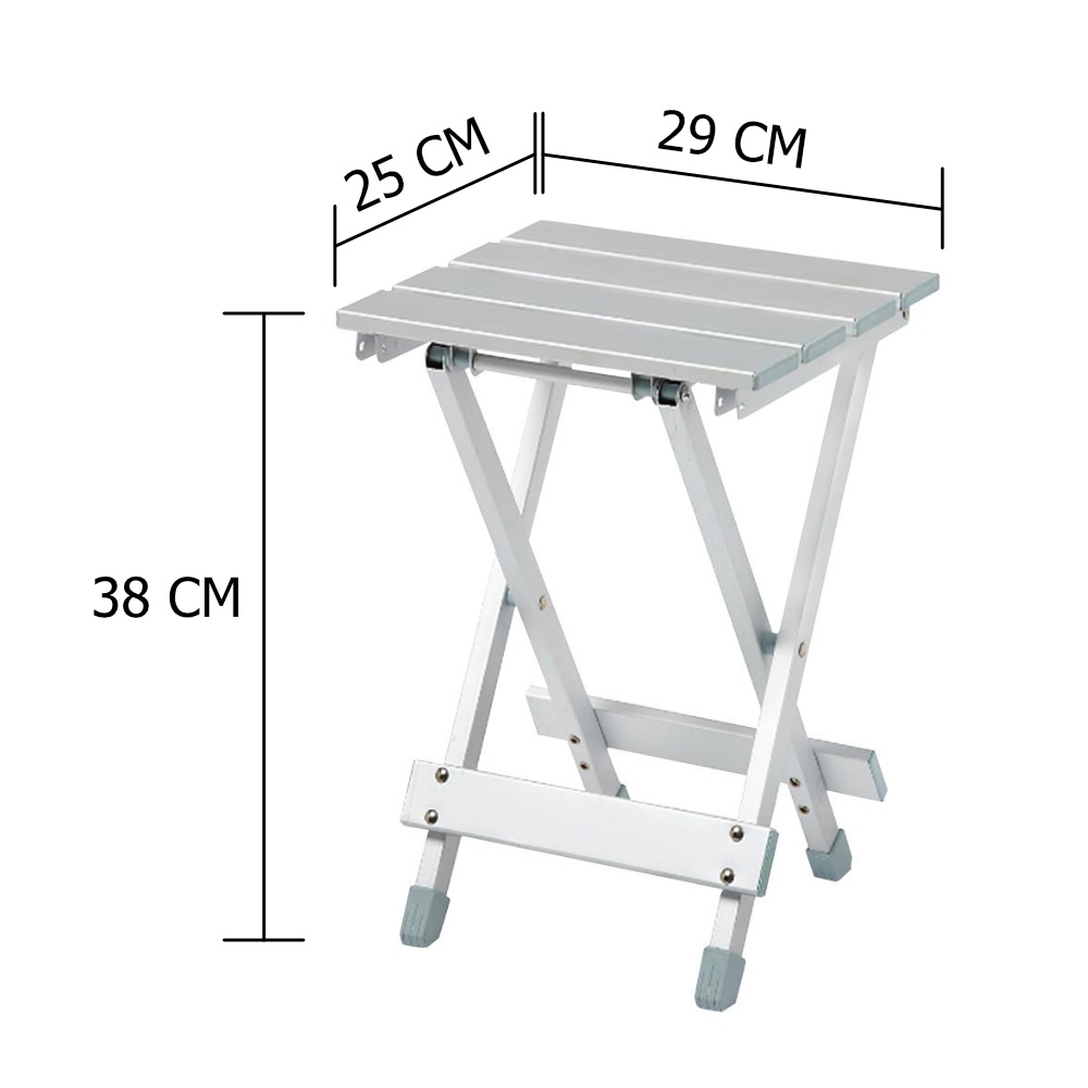 HomeBase SPRING Ghế đẩu dã ngoại có thể gấp được bằng Nhôm W29xH38xD25cm