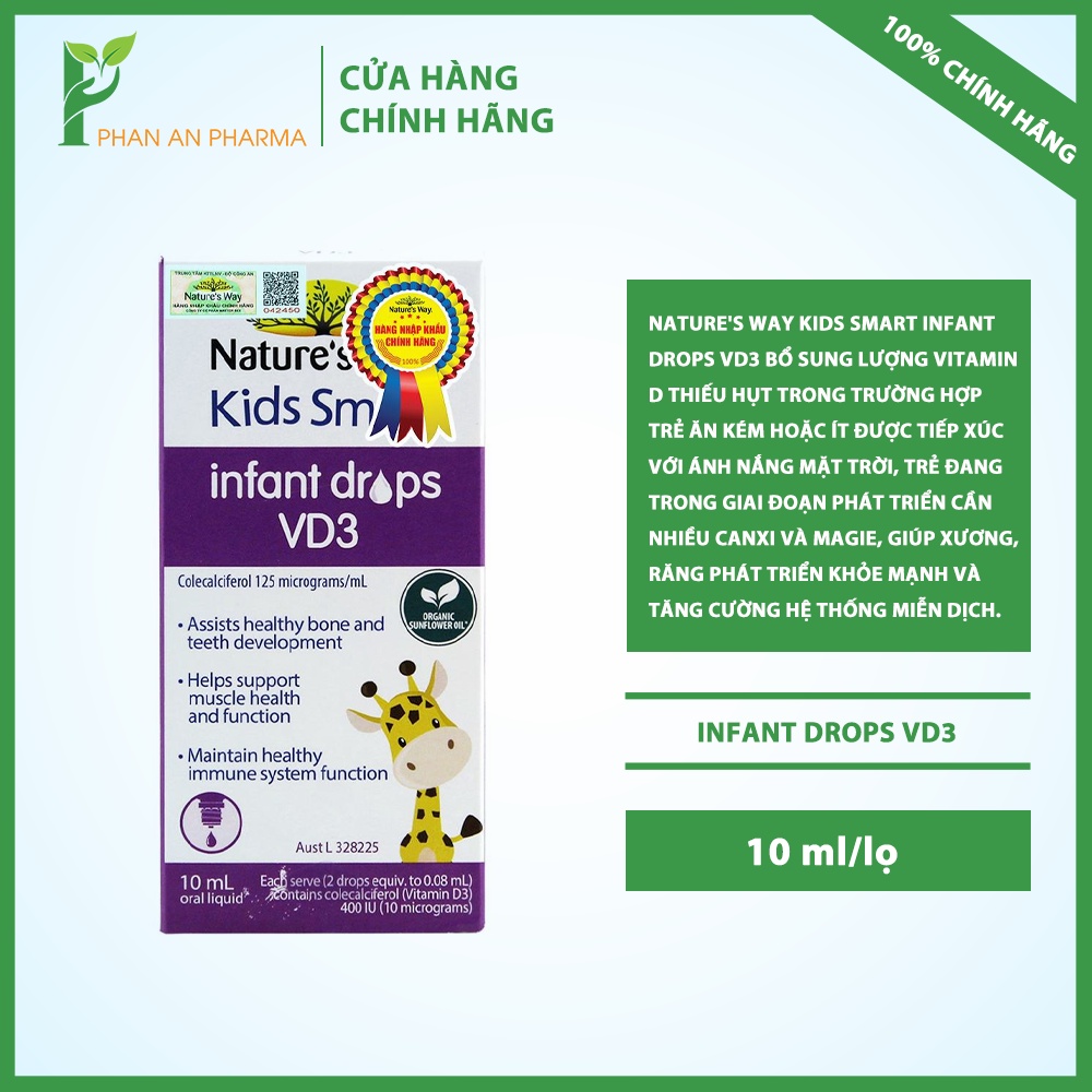 Siro Uống Nature's Way Kids Smart Infant Drops VD3 Bổ Sung Vitamin D Cho Bé 10ml