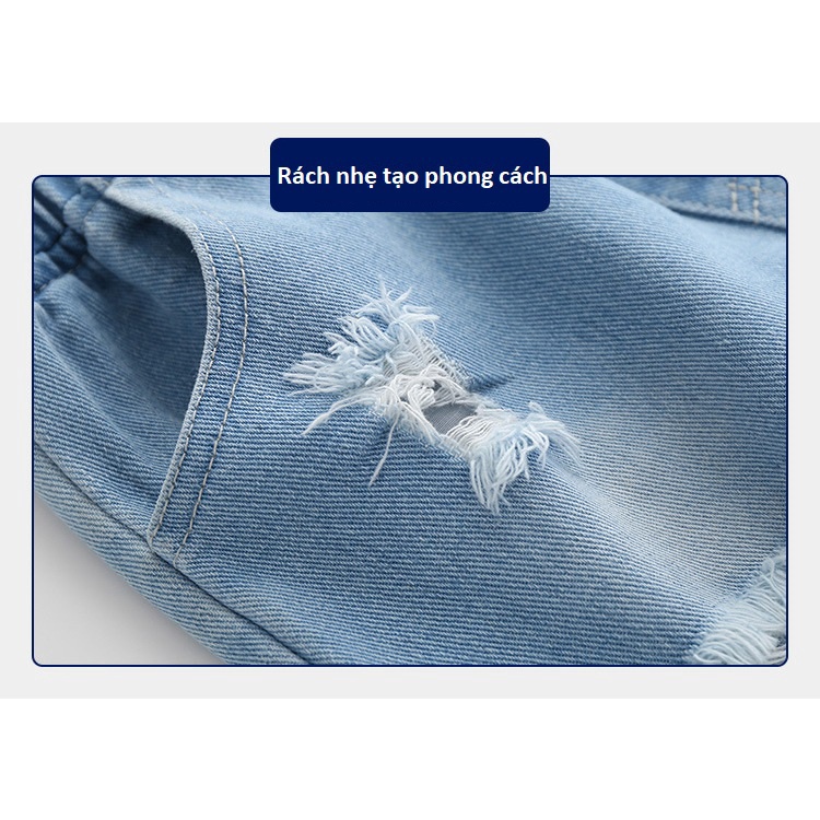 Quần bò bé trai hàn quốc short jean cho trẻ em 2 đến 7 tuổi SKIDS