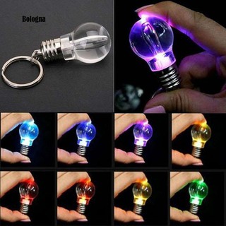 Móc chìa khoá độc đáo hình bóng đèn led nhấp nháy 7 màu