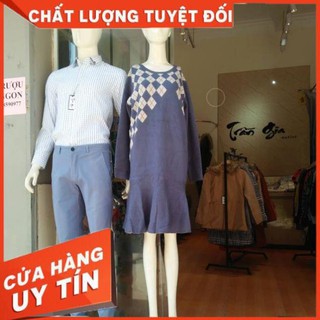 Váy len mịn ô trám xịn xò thời trang