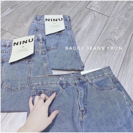 Quần baggy xanh trơn 💖FREESHIP💖 Quần jeans baggy trơn cá tính AD11