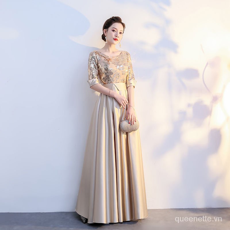 Đầm dạ hội chấm đất dáng ôm thanh lịch cho nữ