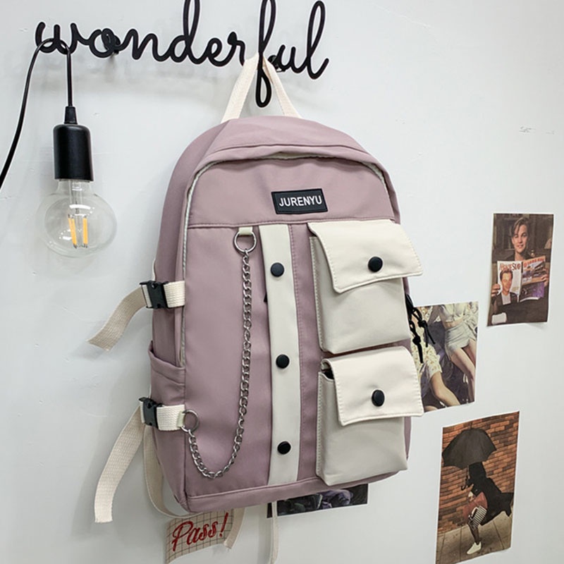 Ba Lô Đeo Vai Cỡ Lớn Màu Sắc Tương Phản Phong Cách Hàn Quốc Thời Trang Cho Nam