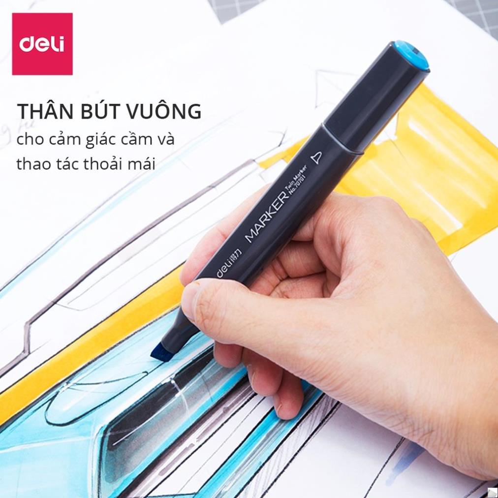 Bút màu marker hai đầu cao cấp Deli - 70701 .