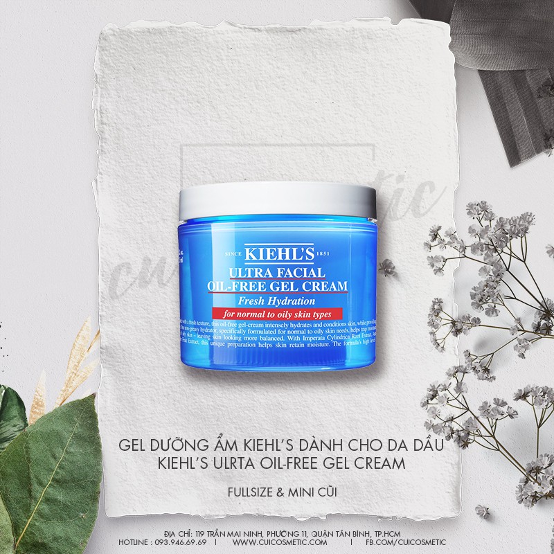 Kem Dưỡng Cấp Ẩm Kiềm Dầu Không Bóng Nhờn Suốt 24h Kiehl's Ultra Facial Oil-Free Gel Cream