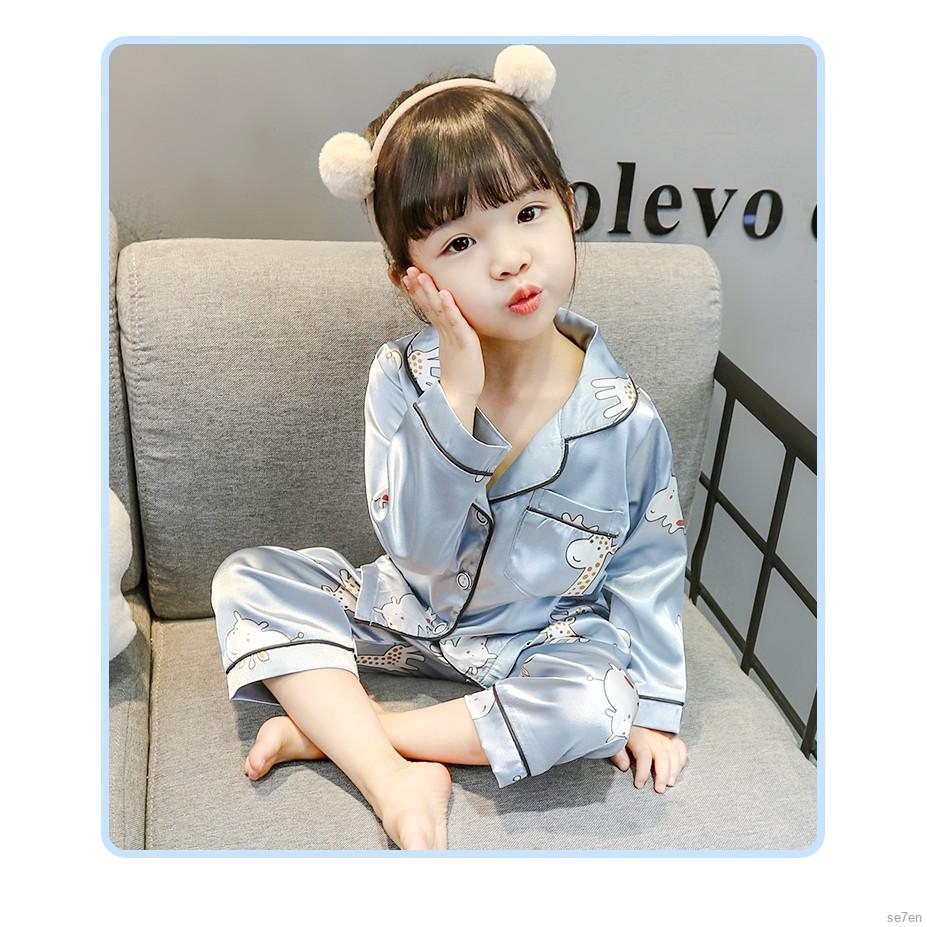 Bộ Đồ Ngủ Pijama 7 Món In Hình Hươu Cao Cổ Cho Bé