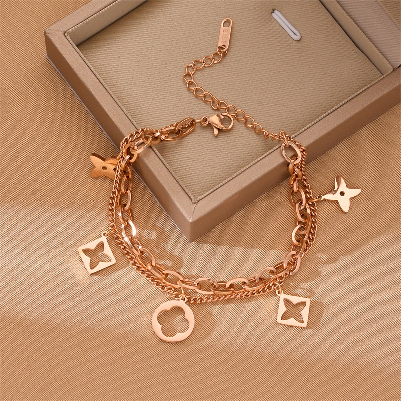 Vòng Tay Thép Titan Đơn Giản Thời Trang Phong Cách Hàn Quốc Cho Nữ