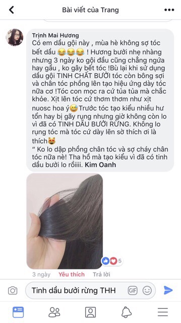 Tinh dầu bưởi rừng THH  💕phiên bản mới X5 đậm đặc💕