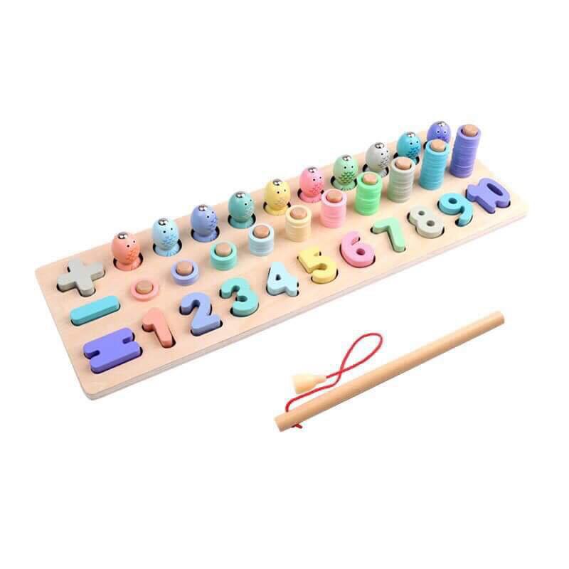 GIÁ CỤ MONTESSORI PHÂN BIỆT MÀU SẮC, SỐ HỌC VÀ CÂU CÁ