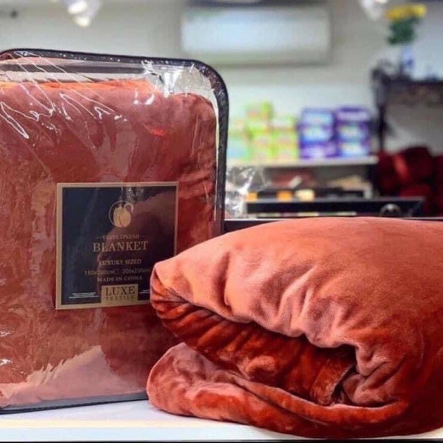 CHĂN LÔNG TUYẾT 2,5kg BLANKET XUẤT HÀN CỰC ĐẸP LÔNG SIÊU MỊN KHÔNG BAY LÔNG