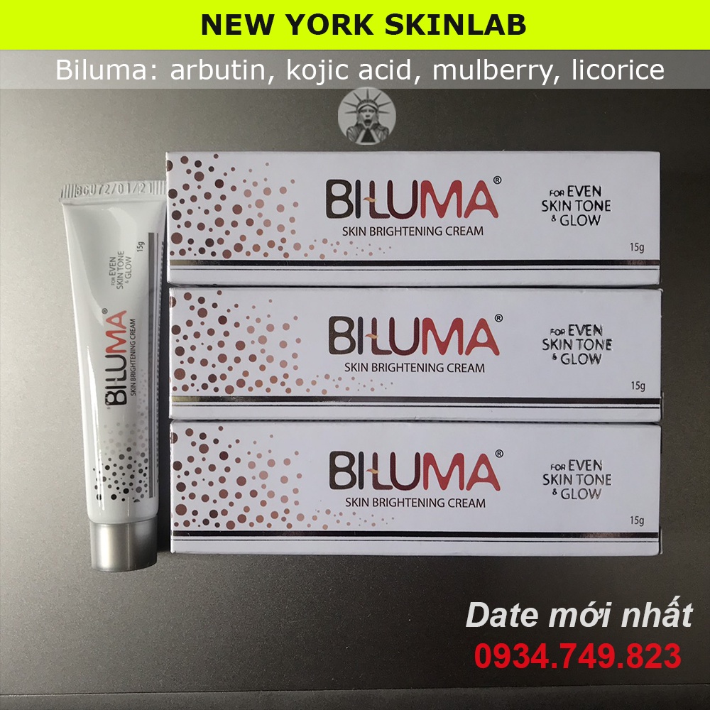 Biluma cream Ấn (15g) - arbutin và kojic acid, kem dưỡng trắng da, làm sáng da, giảm mờ thâm nám