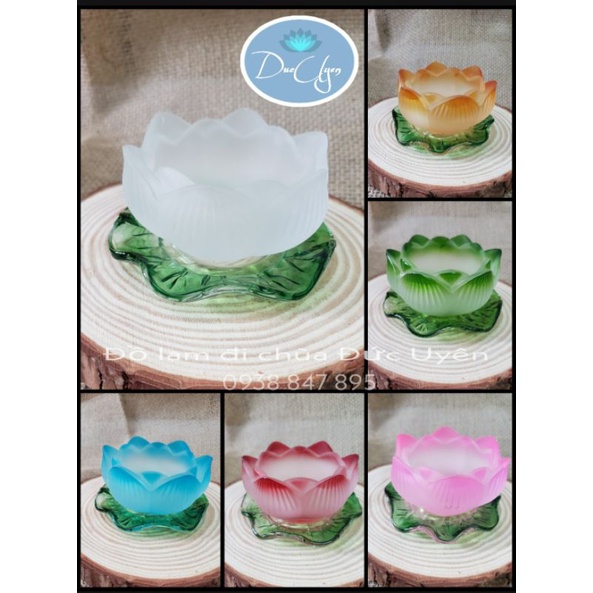 Đế Nến Hoa Sen Lưu Ly - 8 Màu