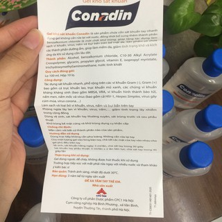 Gel khô sát khuẩn CONADIN 100ml