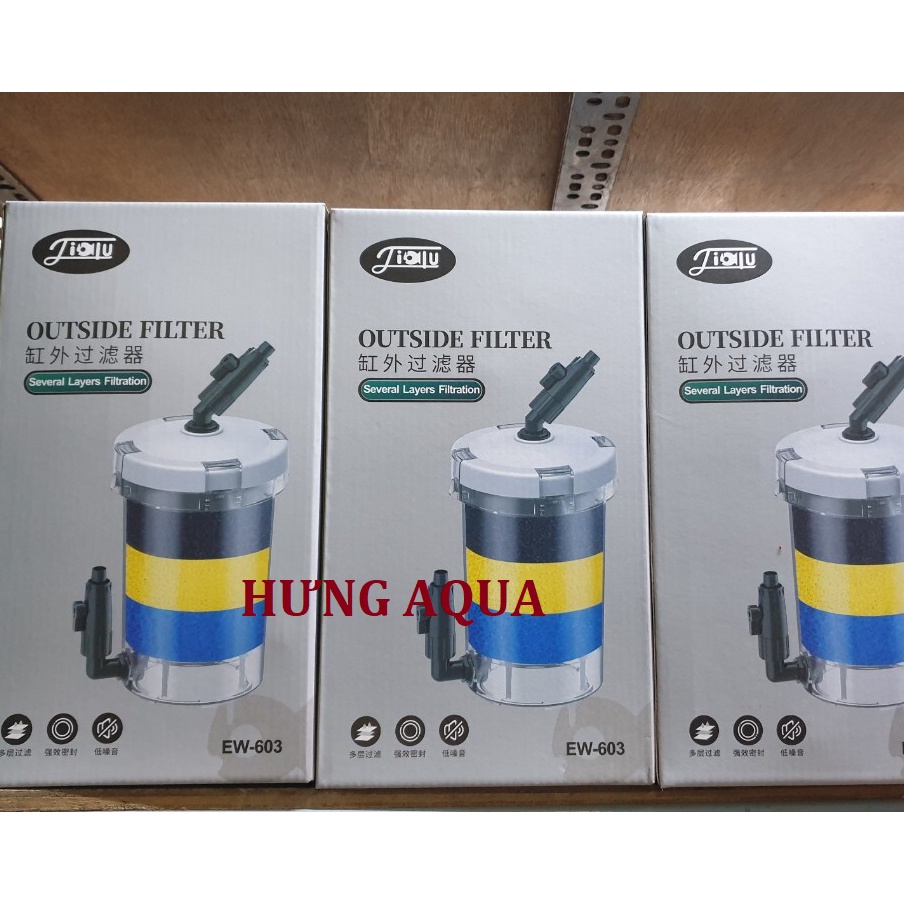 Lọc phụ SUNSUN, lọc thùng bể cá EW 603 (trong suốt), lọc bể cá cảnh (không bơm)